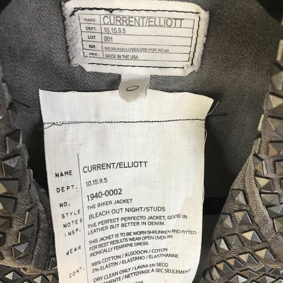 Current Elliot Studded Biker Denim Jacket - Picture 3 of 4